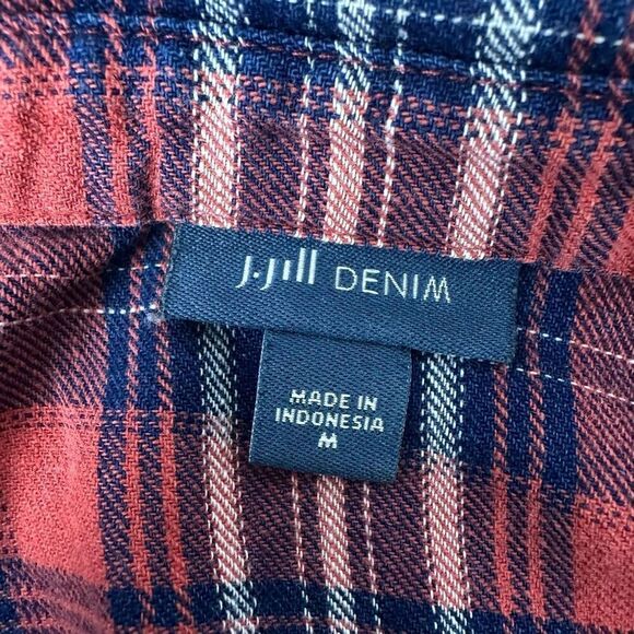 J. Jill Denim Tunic Length Flannel Shirt size medium - Picture 5 of 7